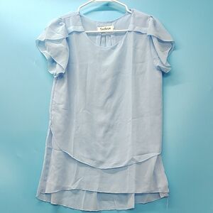 Women's Sky Blue Layered Blouse